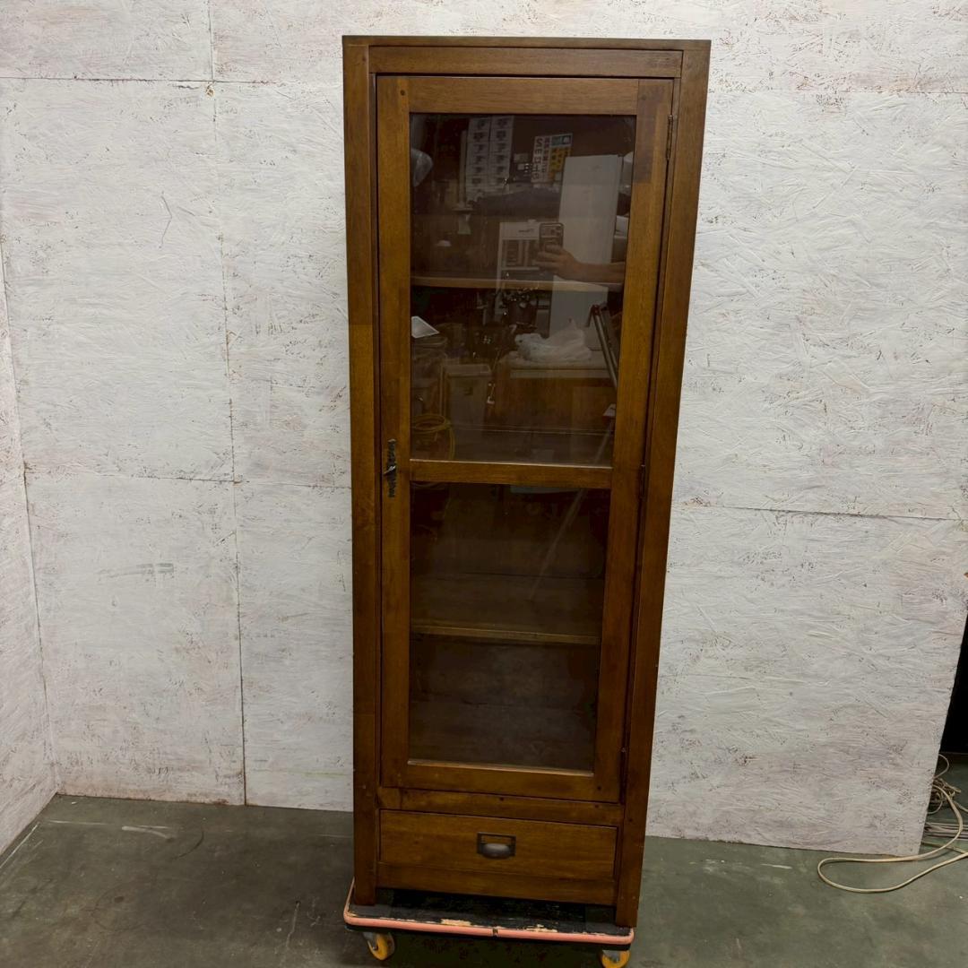 木製 ディスプレイキャビネット ガラスキャビネット アンティーク A0681