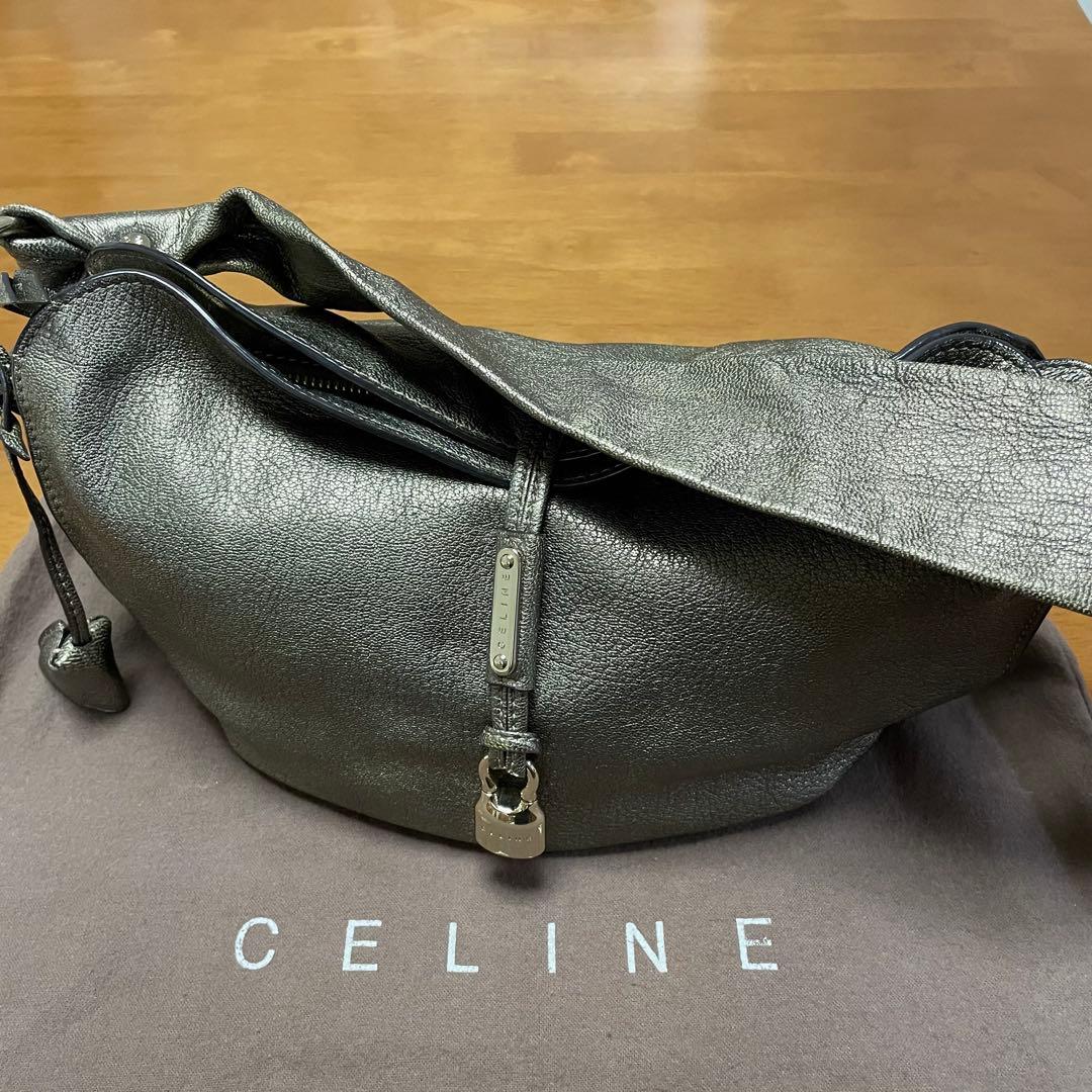 CELINE セリーヌビタースイート　メタリックカーキ　ハンドバック