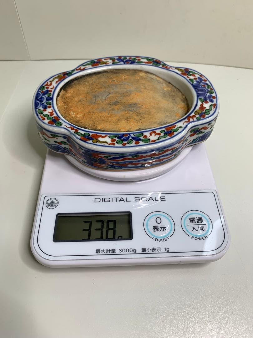 中国 硯 中国美術 大明萬歴年製 五彩龍文陶硯