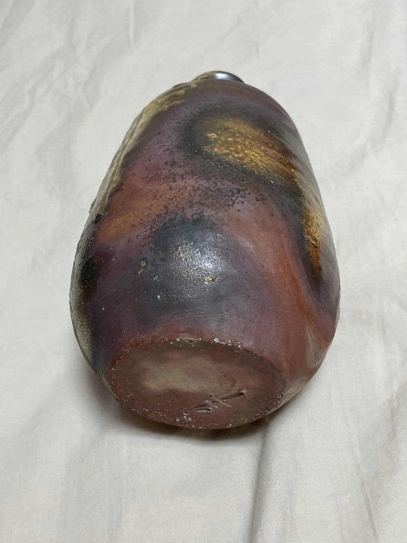 【値下】【備前焼】本山和泉作 花入（共箱付き）／一輪挿し／茶道具・華道具