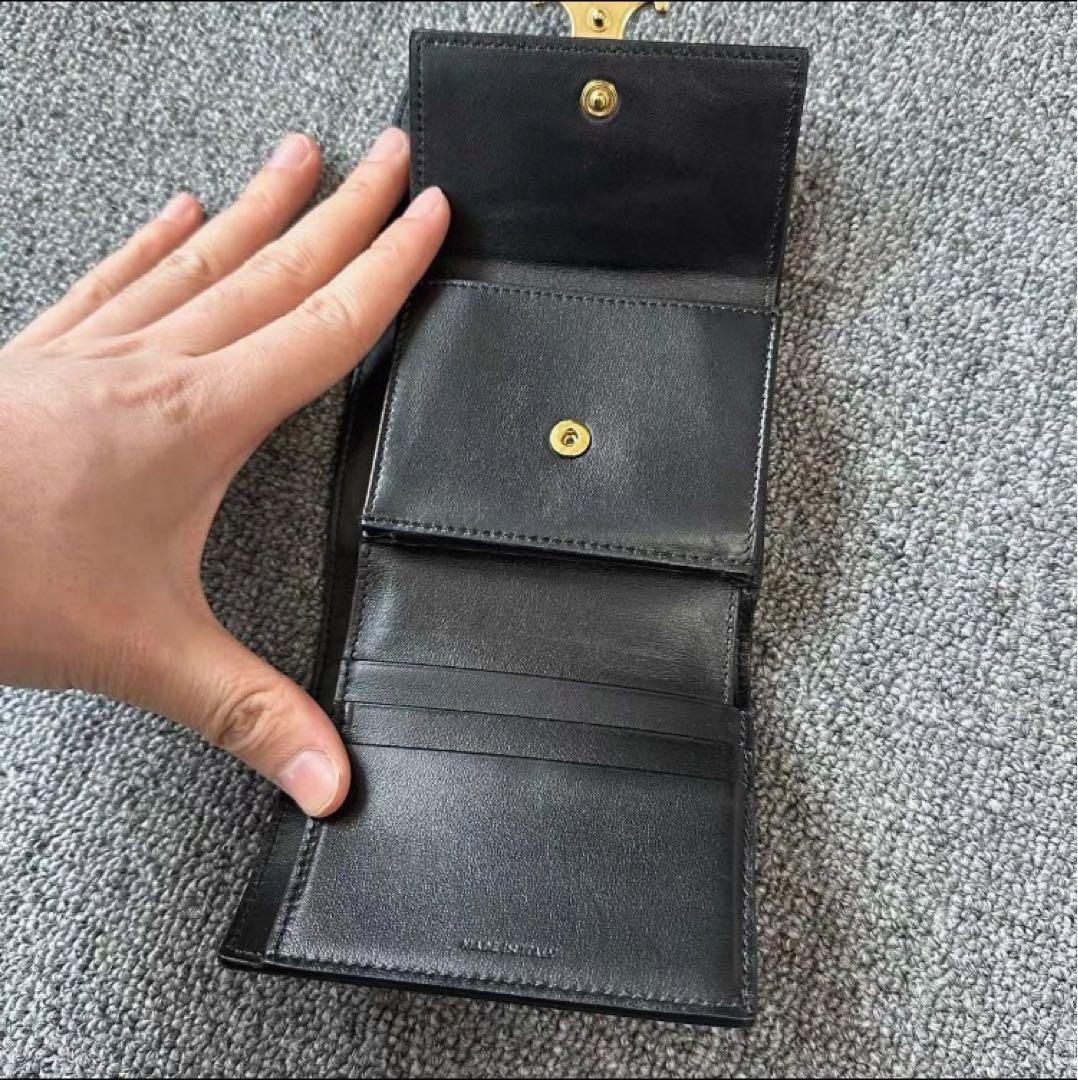 CELINE セリーヌ トリオンフ スモールウォレット三つ折り財布 ブラック