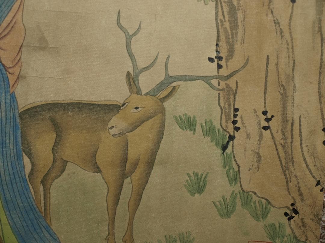 民間仕入れ品　中国時代の物図　肉筆絵　激安骨董BD216A13-3