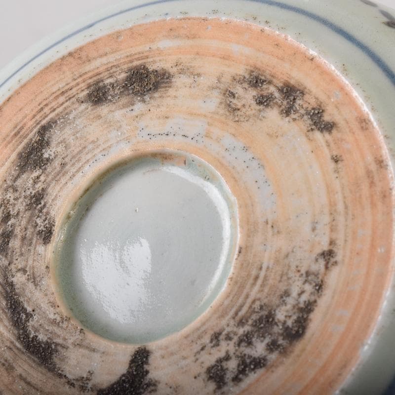 和食器　伊万里焼　古伊万里　染付　花草文　皿　八客　時代箱付　C　7626