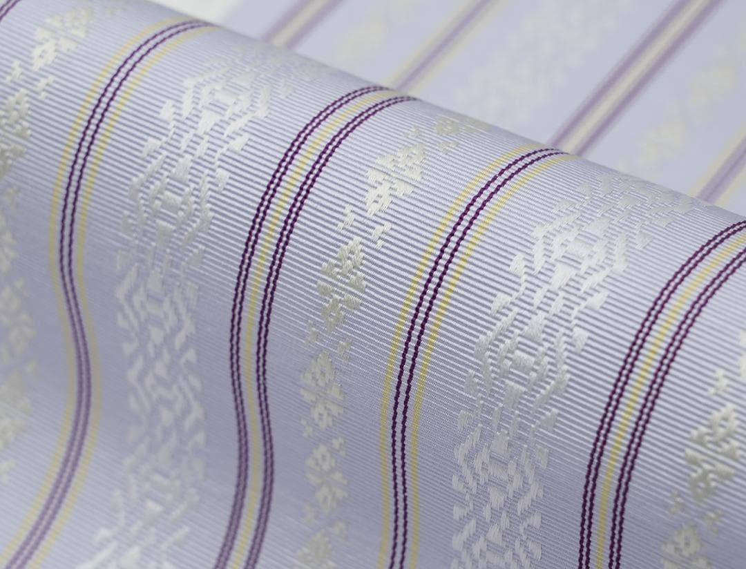 新品 博多織 【長尺】単衣半幅帯 浴衣帯 暁鼠 五本献上柄 帯端処理済