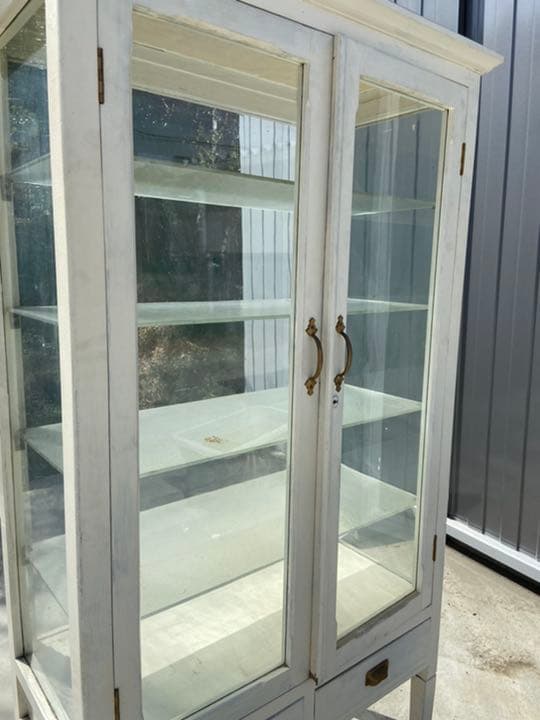 医療用棚　アンティーク　白　ドクターキャビネット　ケビント