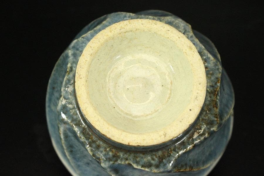 呉洲面取汲出 茶碗 六客 河井透 木箱付(メ1276)