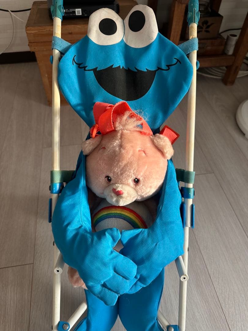 アメリカ購入ヴィンテージ 人形ストローラー　クッキーモンスター　セサミストリート