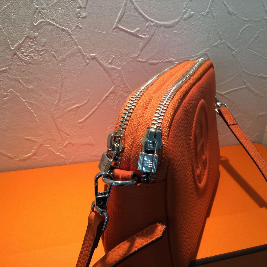 BA　本革製☆Hロゴオレンジ ショルダーバッグ