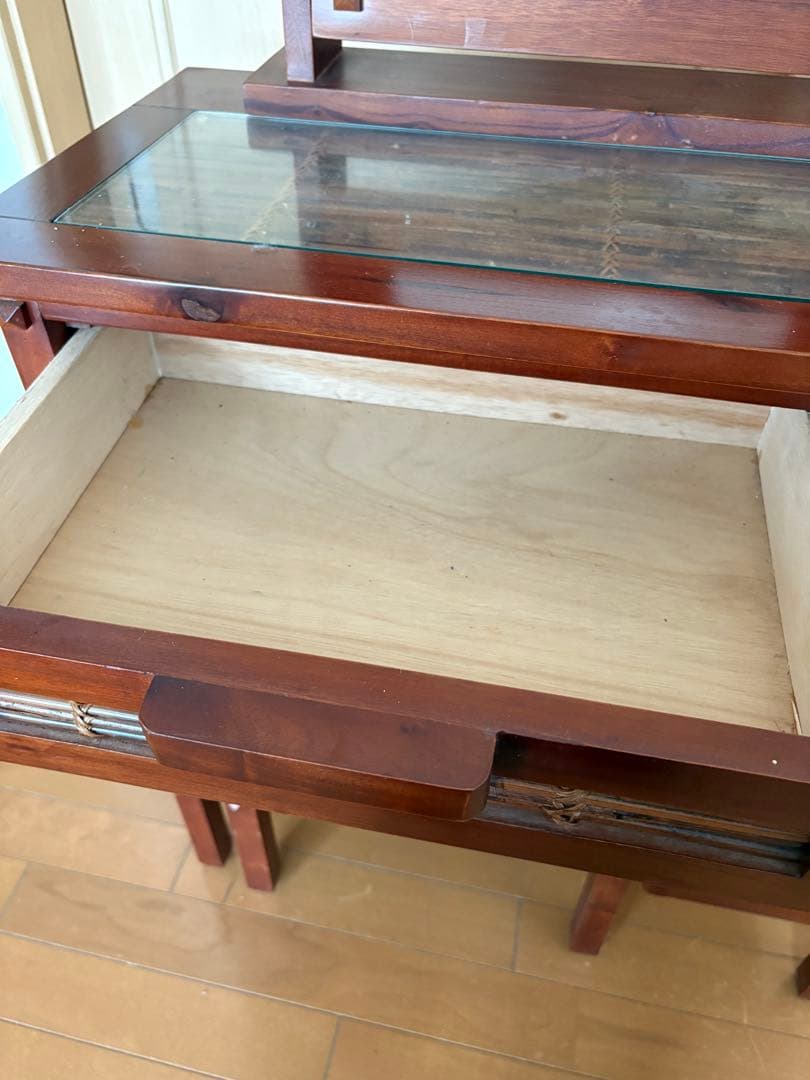 タイ産 木製ドレッサー ミラー 鏡台