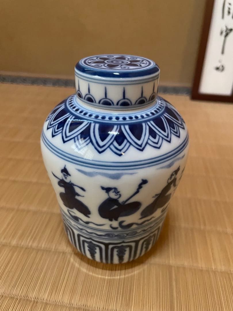 表千家　古曽部焼窯元 寒川義崇　振り出し　南蛮人 安南風人物　凡聖庵　松本宗匠