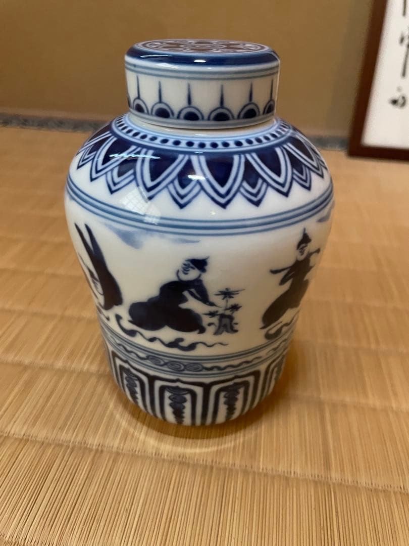 表千家　古曽部焼窯元 寒川義崇　振り出し　南蛮人 安南風人物　凡聖庵　松本宗匠