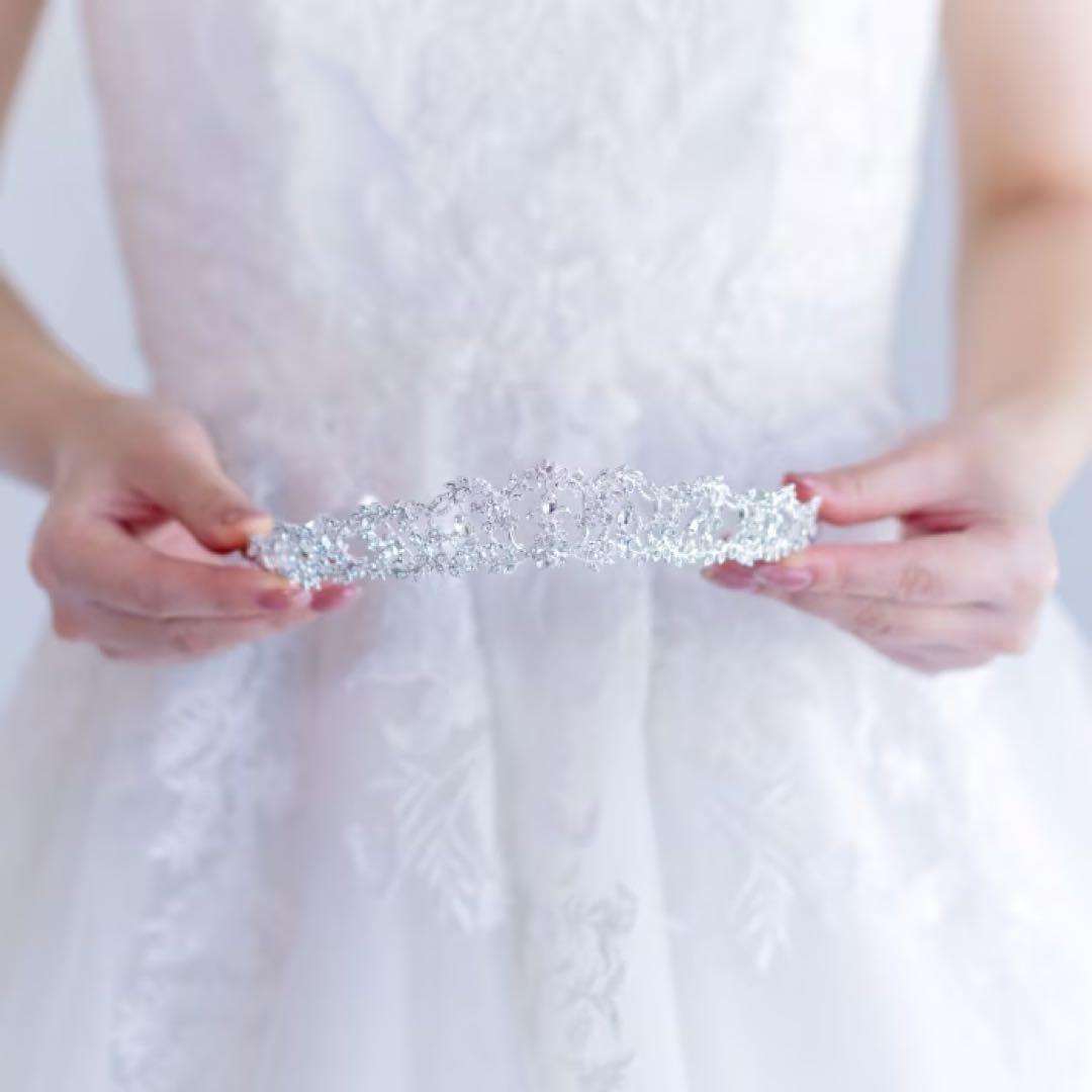 新品未使用【ANNAN WEDDING】横幅広め ティアラ T50