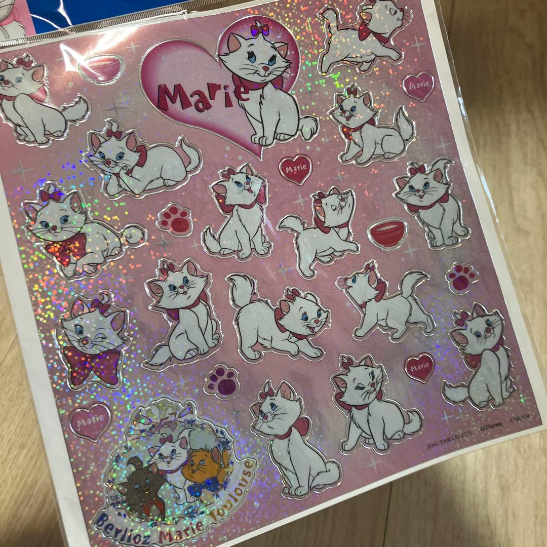 【未使用】マリー　ディズニー　キラキラ　シール　ピンク　プレミア