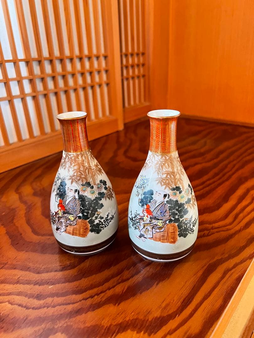 蔵出し　九谷　骨董　アンティーク　一輪挿　インテリア小物