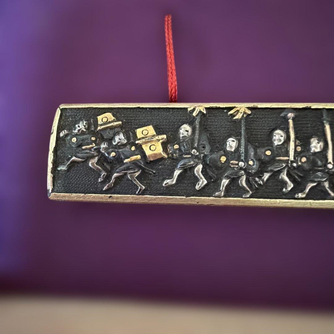 骨董品　古美術　金銀象嵌 赤銅魚々子地小柄 趣深き逸品です　刀装具