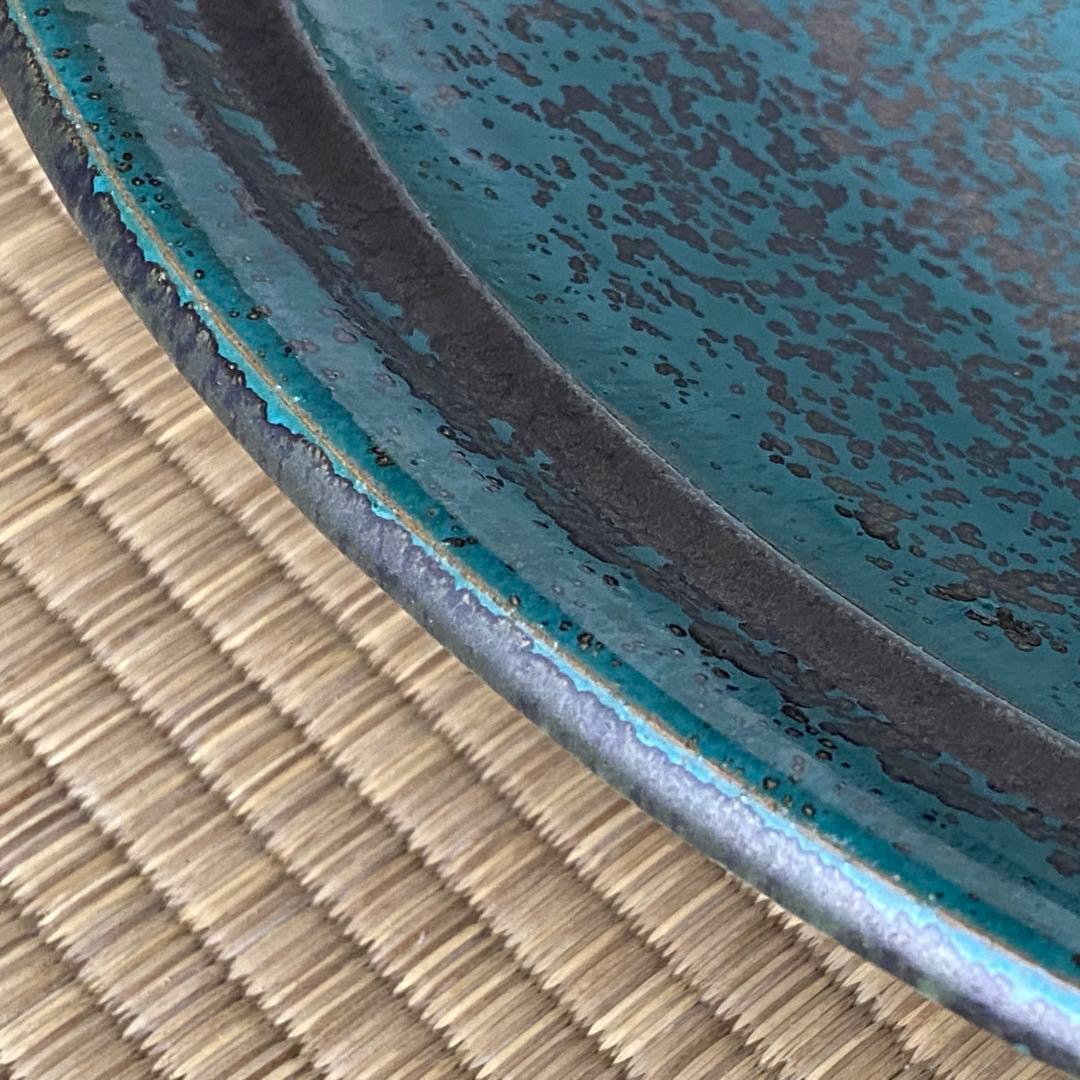 希少 牛ノ戸焼 掛け分け 大皿 特大サイズ 吉田璋也 民藝 柳宗悦 鳥取民芸