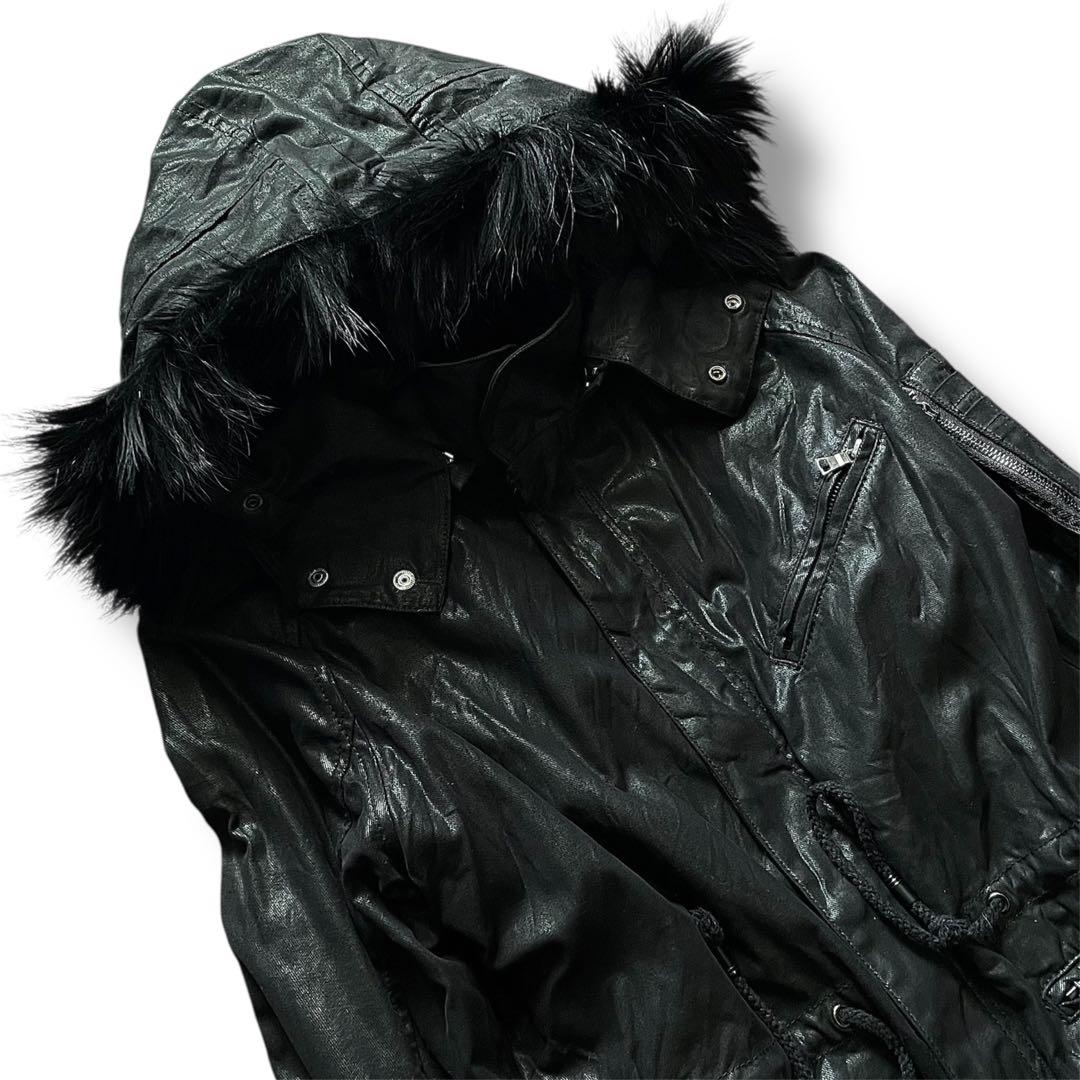 ジャケット・アウター 00s COATING FUR MILITARY MODS COAT