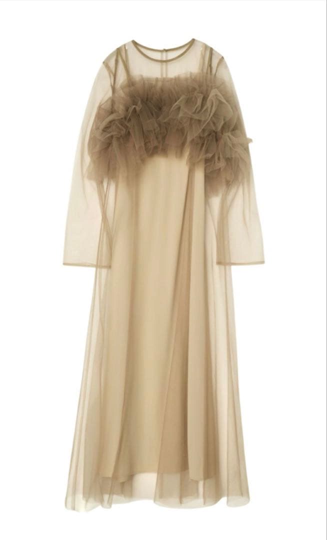 チュールドレス　ベージュ