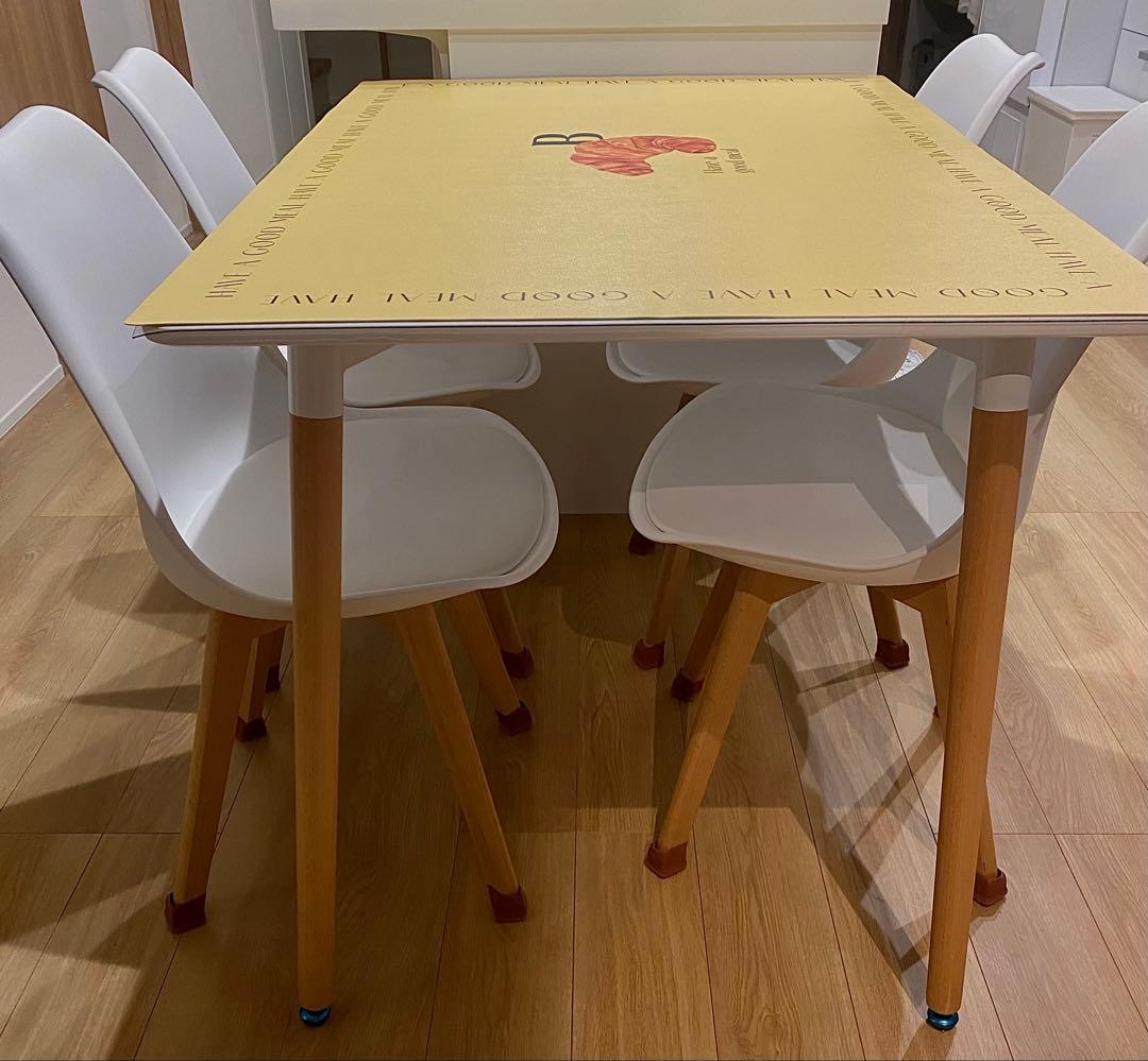 ダイニングテーブルとイームズチェア5点セット 食卓テーブル　ホワイト北欧セット