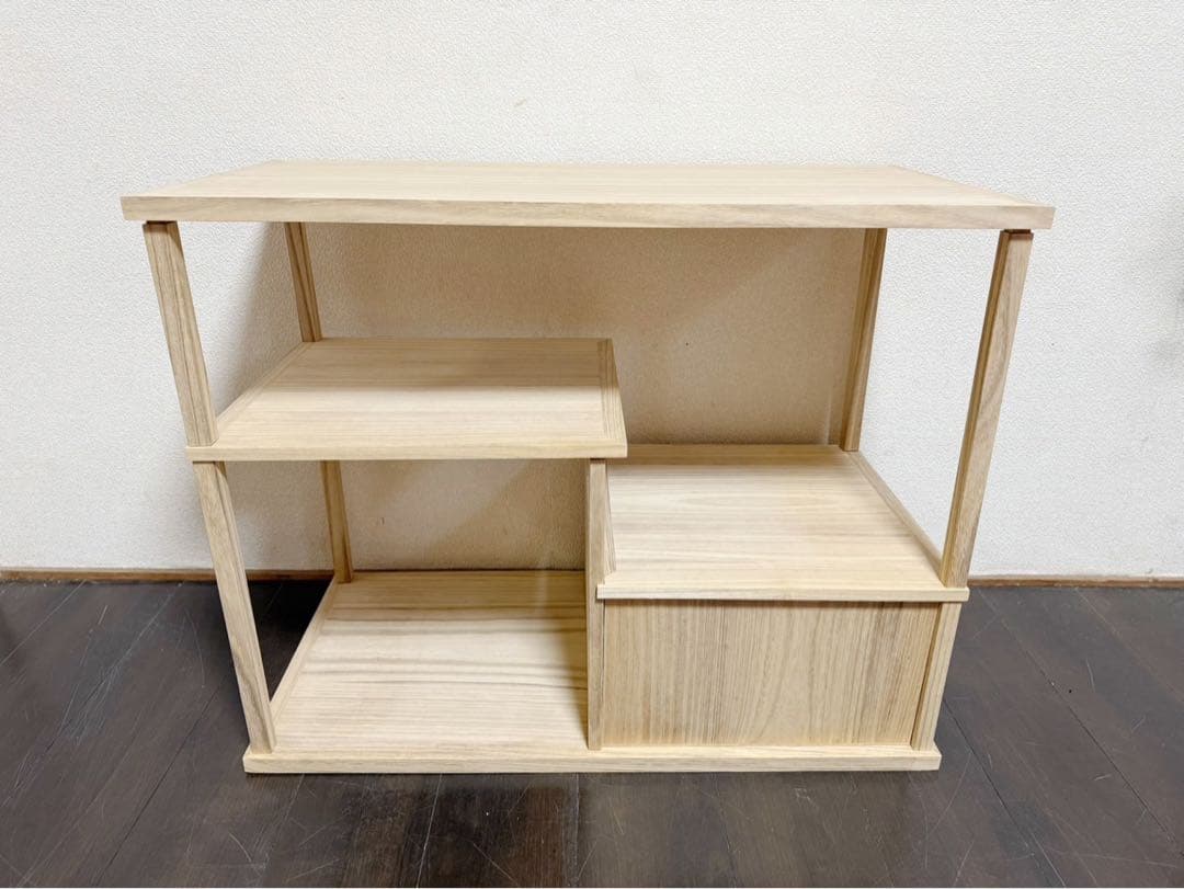 ほぼ未使用 茶道具 桐木地 利休袋棚 志野棚 組立式 炉用 利休好写し 紙箱