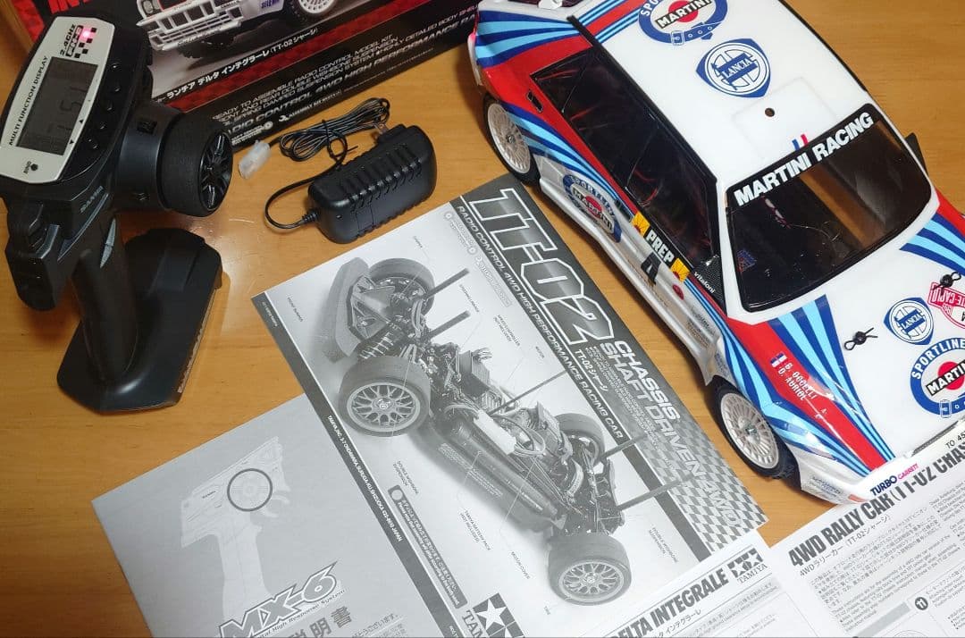 田宮RCランチアデルタインテグラーレLEDライト付＆プロポバッテリ…完成品セット