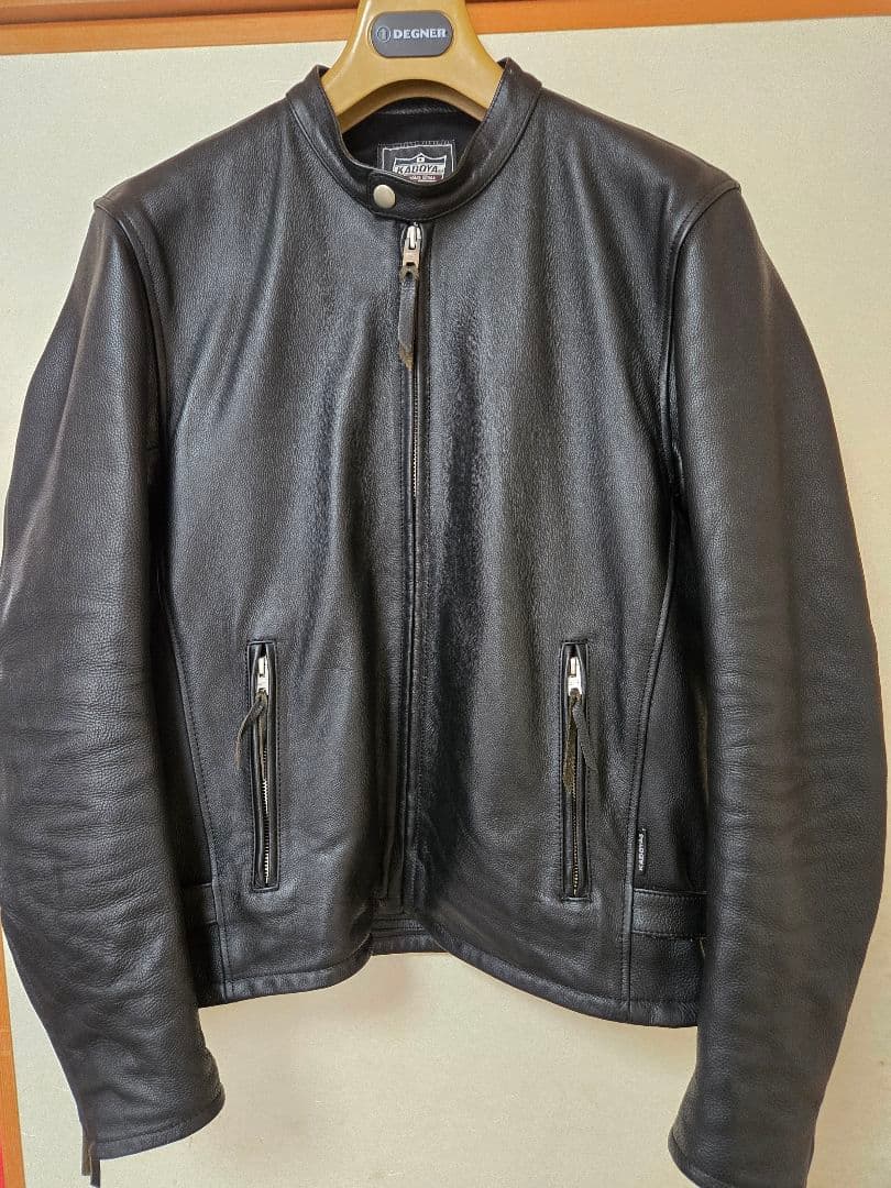 値下げ、カドヤ　EURUS　黒 レザー シングルライダースジャケット　Lサイズ