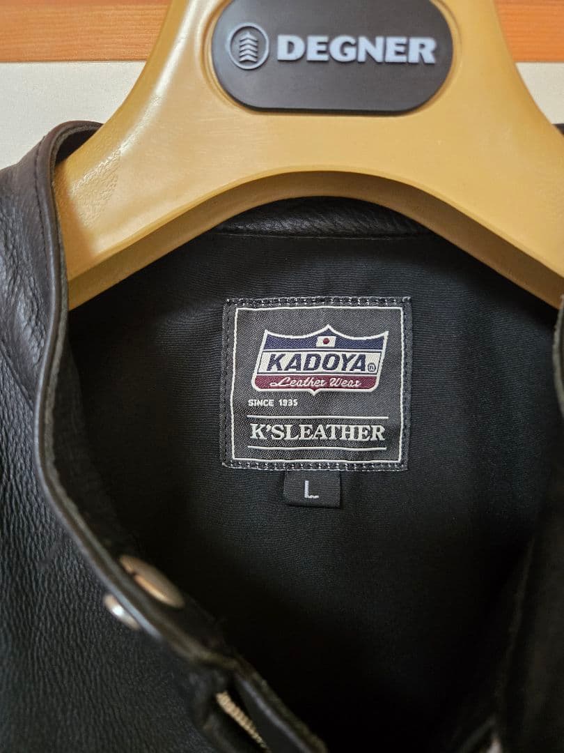 値下げ、カドヤ　EURUS　黒 レザー シングルライダースジャケット　Lサイズ