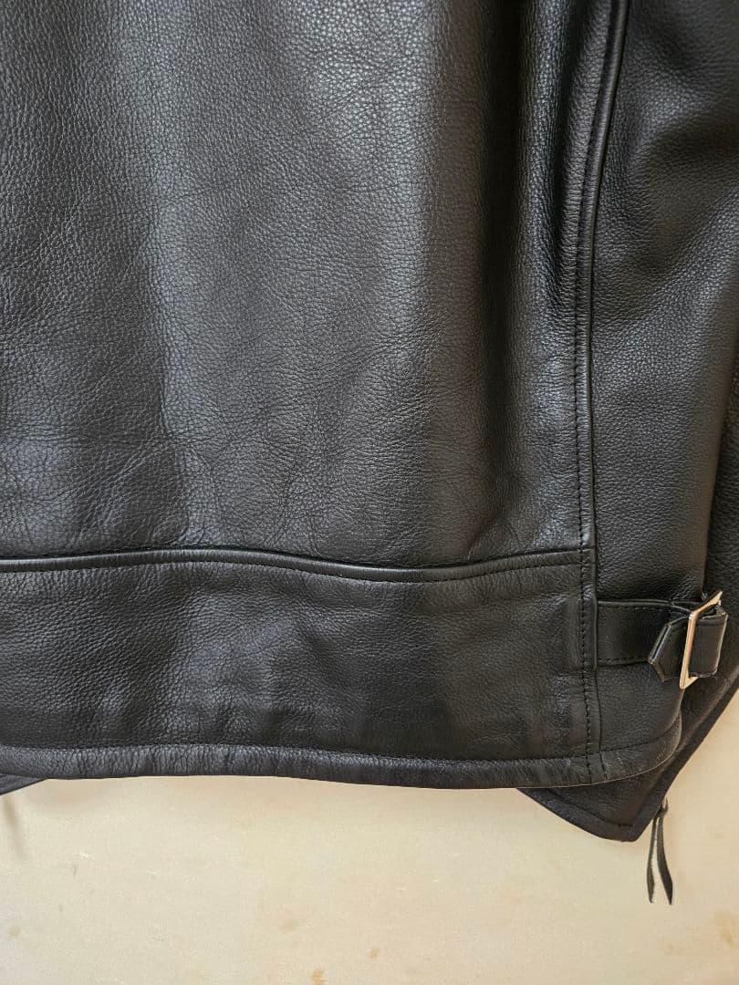 値下げ、カドヤ　EURUS　黒 レザー シングルライダースジャケット　Lサイズ