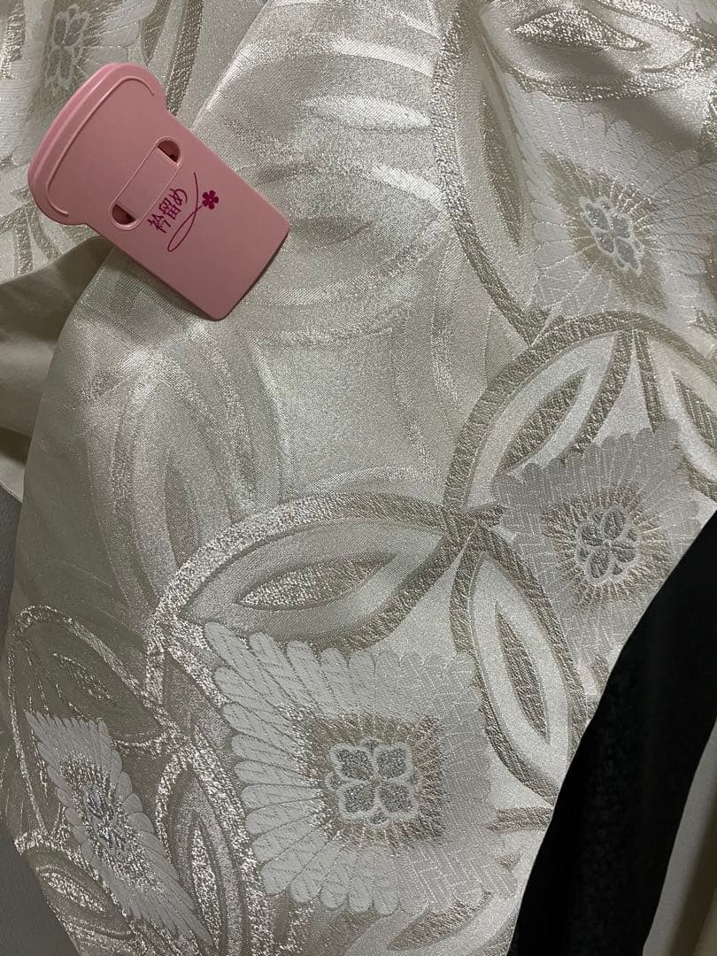 くすんだ黒 墨色 正絹振袖 全て揃ったフルセット M～トール