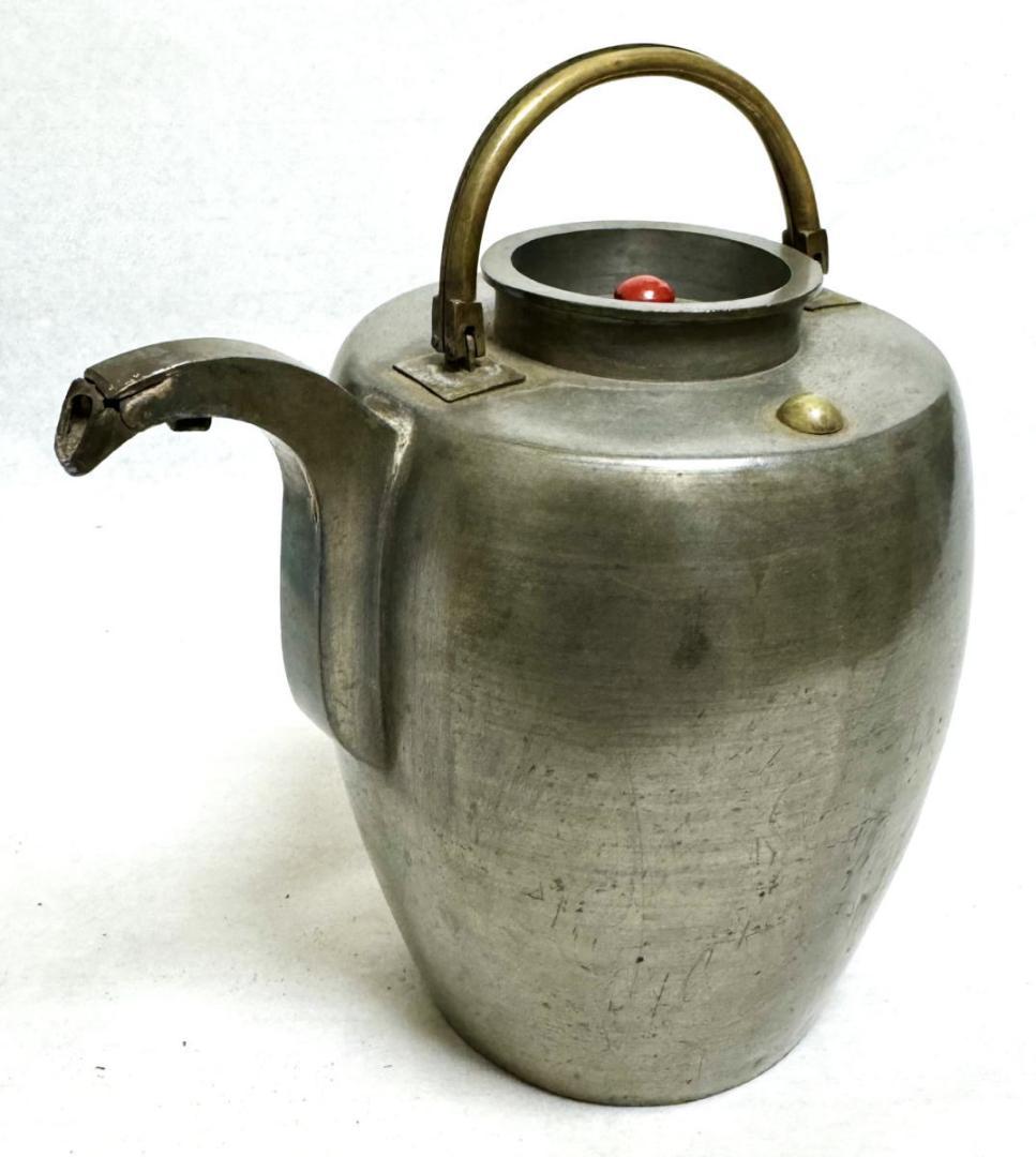 古琉球王国 朱塗沈金湯庫 タークー 錫茶壺 水注 茶道具 江戸 WWST001