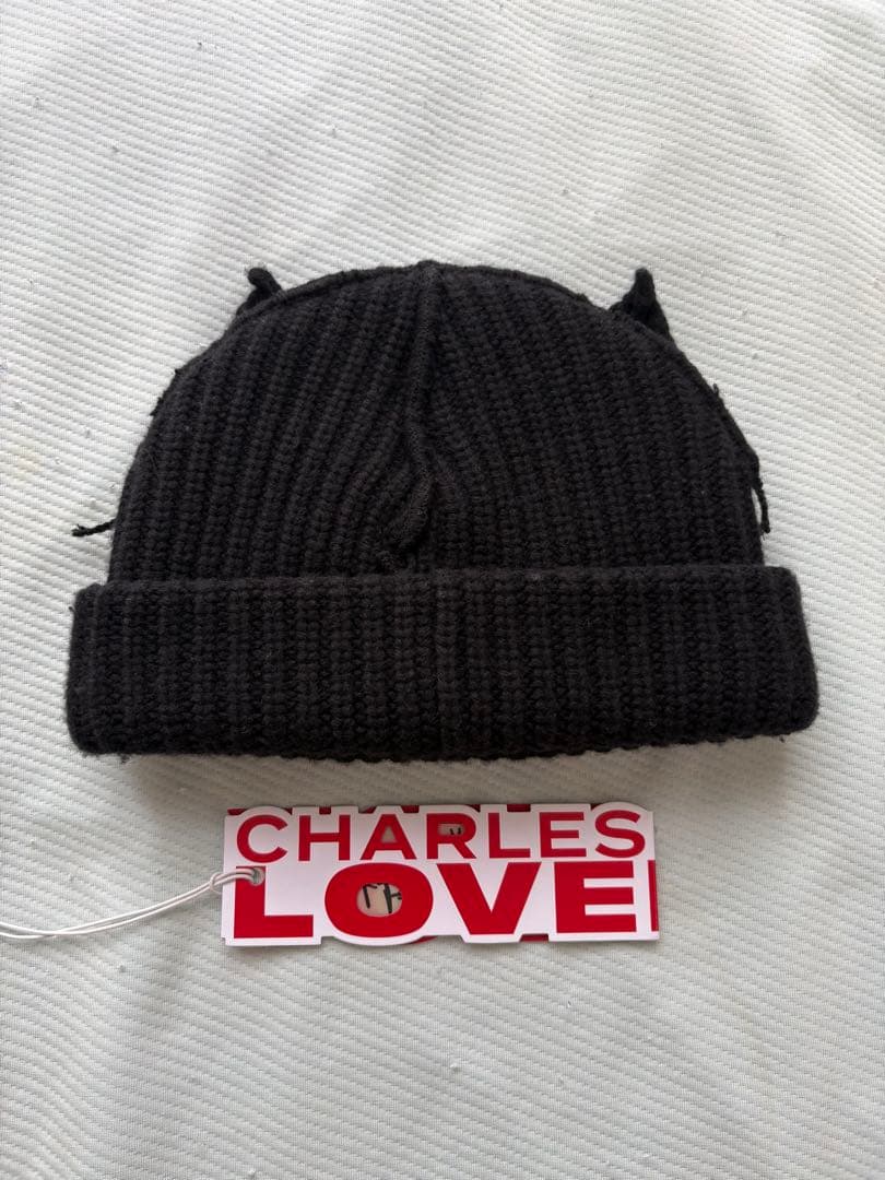 CHARLES JEFFREY LOVERBOY 猫耳ニット帽 ブラック