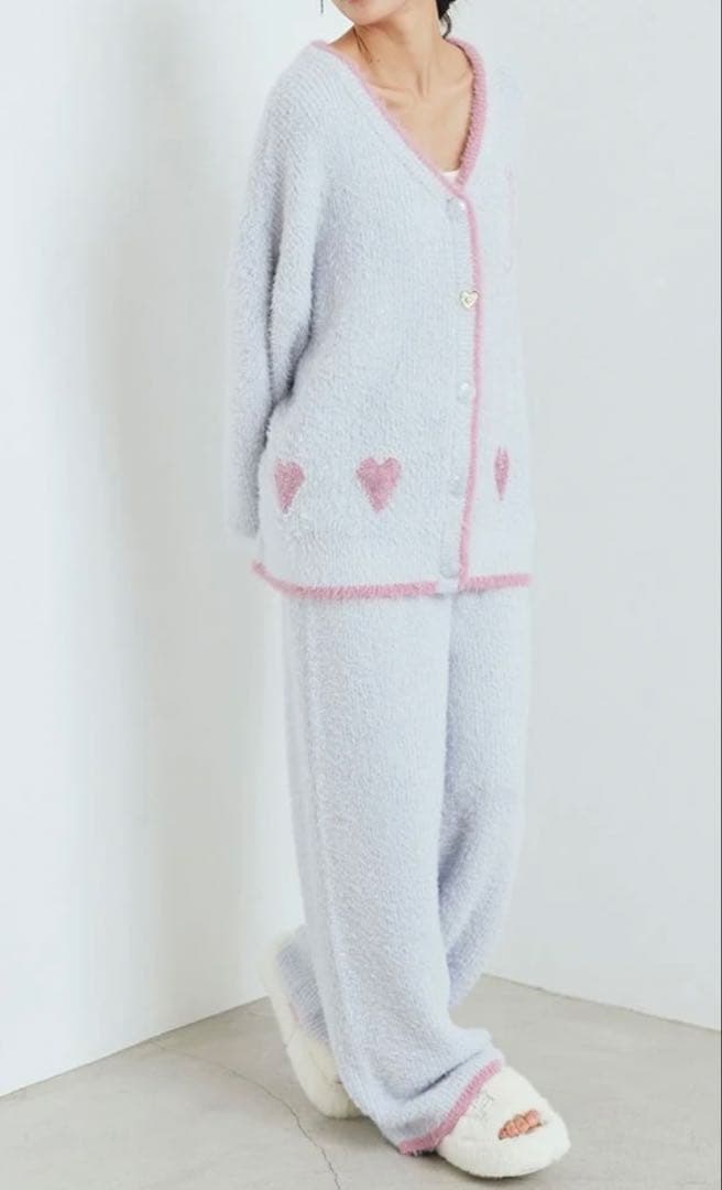 gelato pique/ジェラートピケ/ラメフェザーカーディガンとロングパンツ