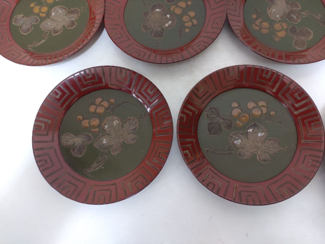 李朝 漆器 皿 螺鈿 11枚 美術 骨董 茶道具