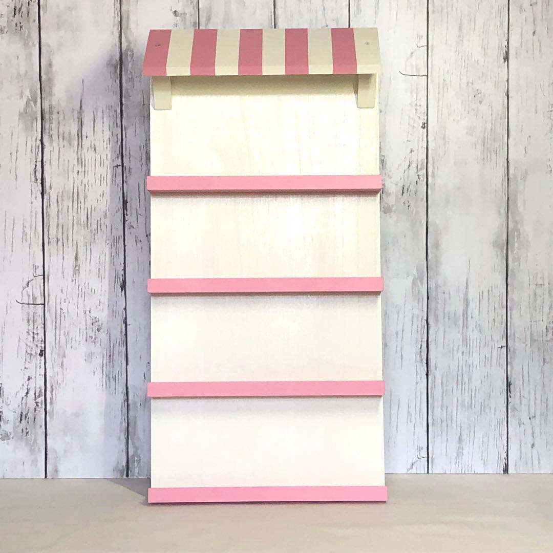 ろここ　お店型什器（ピンク×ホワイト）３点　イベント什器　アクセサリー什器