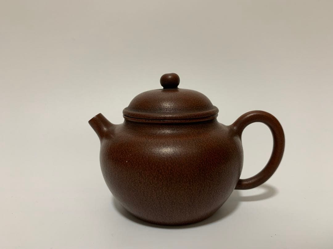 唐物 朱泥「 荊溪周榮祥製 」在銘 単孔 急須 古作 茶壺 紫砂壺 中国古玩