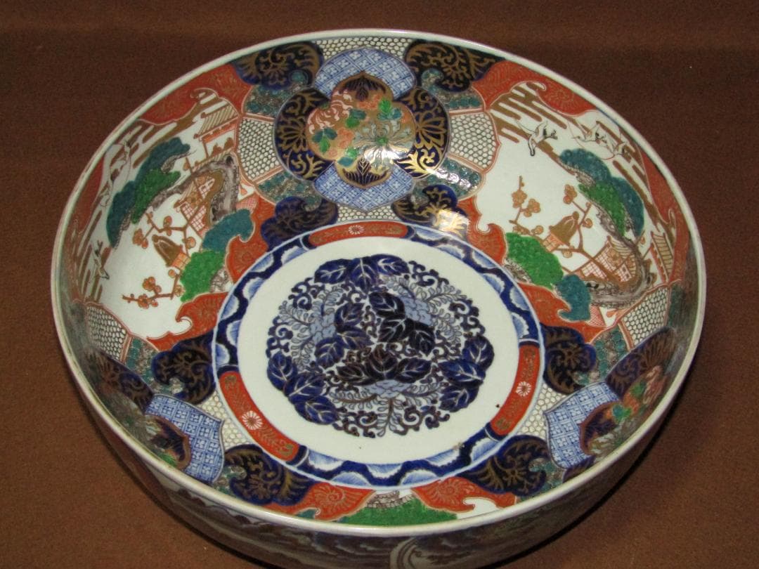 【伊万里　特大寸　丼鉢　三つ組　径３７ｃｍ　明治四十四年新調】美品