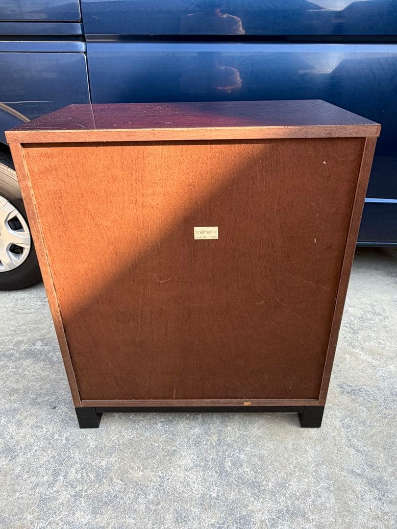 ②青木産業　天然　欅　室町　古代　サイドボード　収納 鍵付