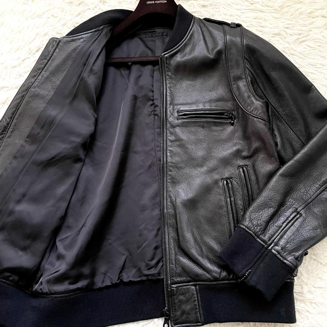 最高級ディアスキン ディスカバード レザージャケット 本革 M-L相当 黒