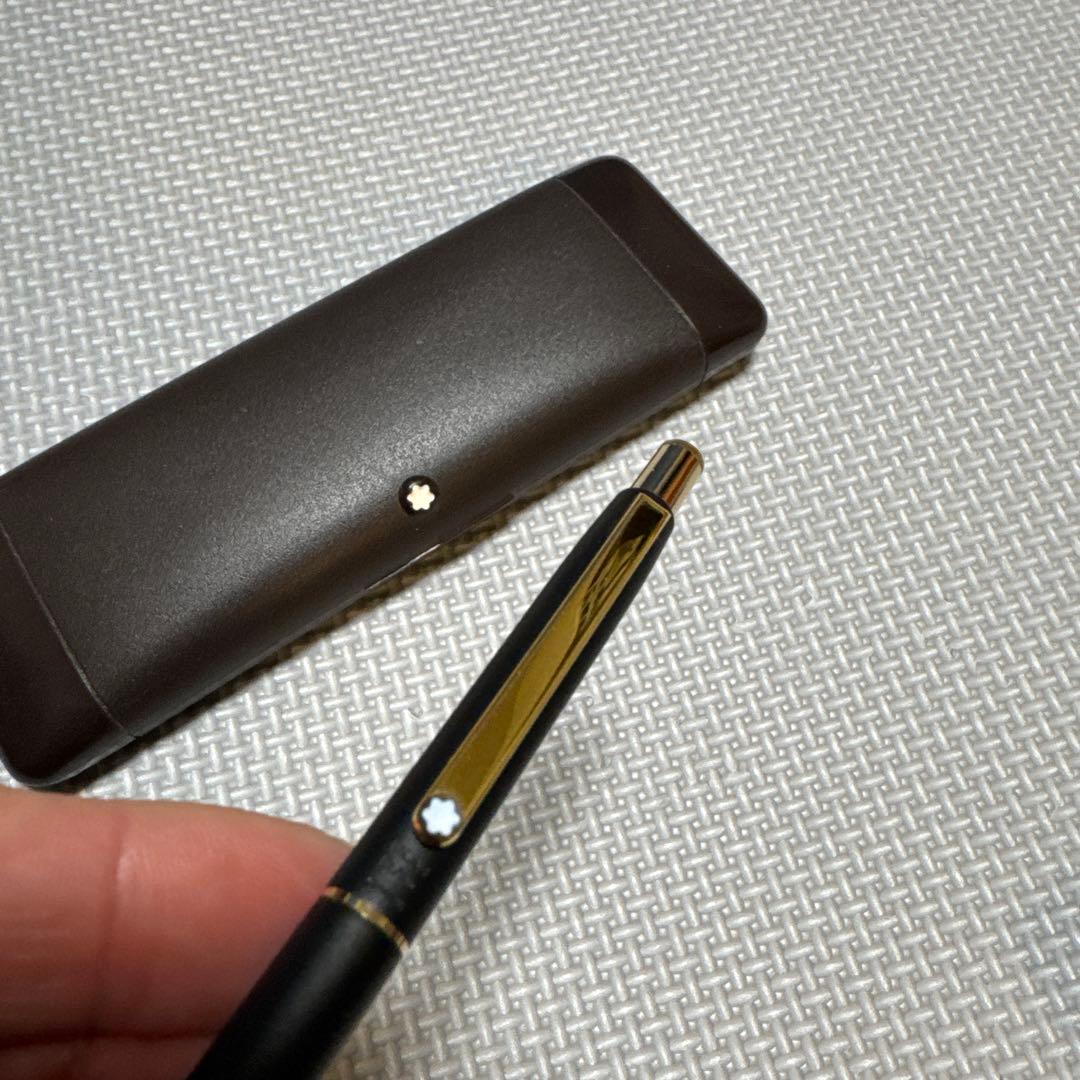 新品未使用モンブラン ノック式シャープペンSライン黒ゴールド MONTBLANC
