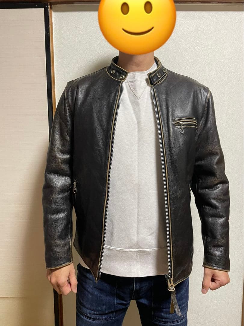 RBC シングルライダース レザージャケット　ダメージ加工　M