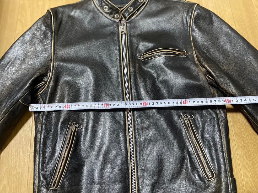 RBC シングルライダース レザージャケット　ダメージ加工　M