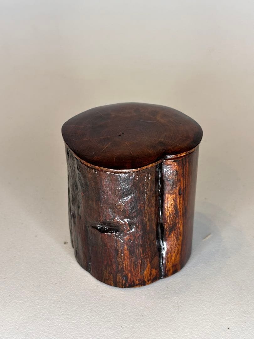 漆器　茶棗 樹根形　内金蒔絵　洒金　款有