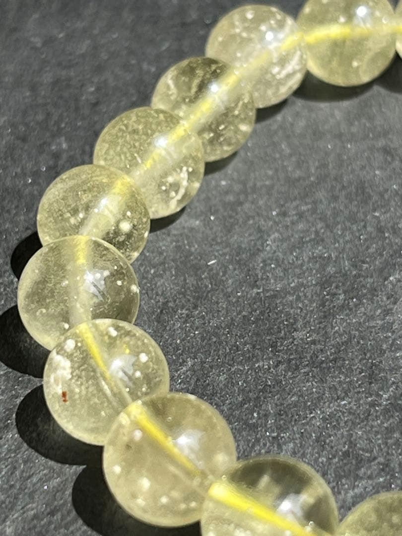 鑑別書付き　リビアングラス　8.9〜9.2㎜　ブレスレット　№3