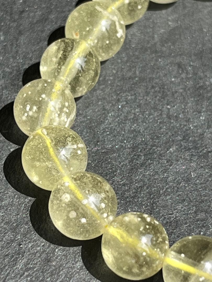 鑑別書付き　リビアングラス　8.9〜9.2㎜　ブレスレット　№3