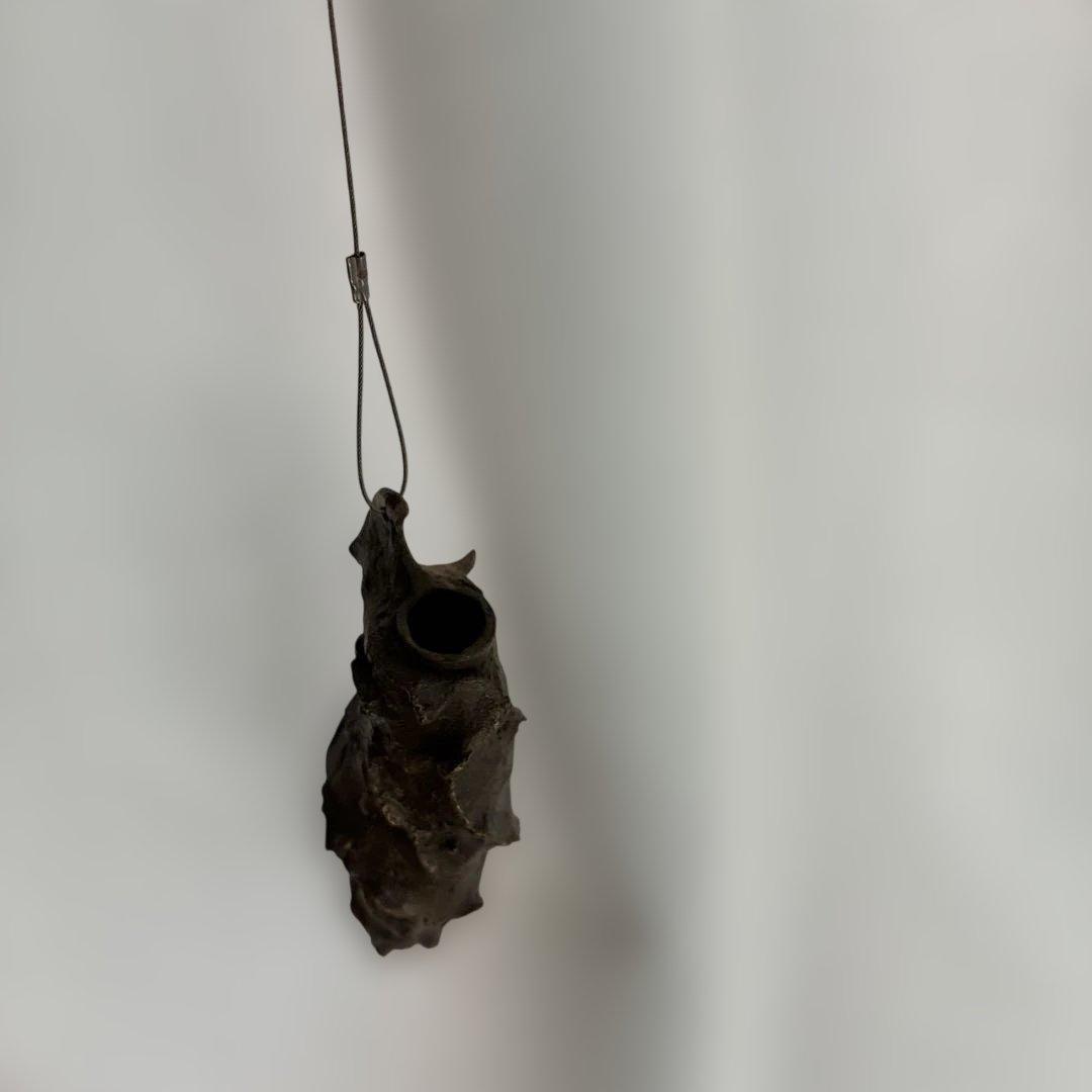 高岡銅器　ミノムシ　一輪挿し　いぶし金