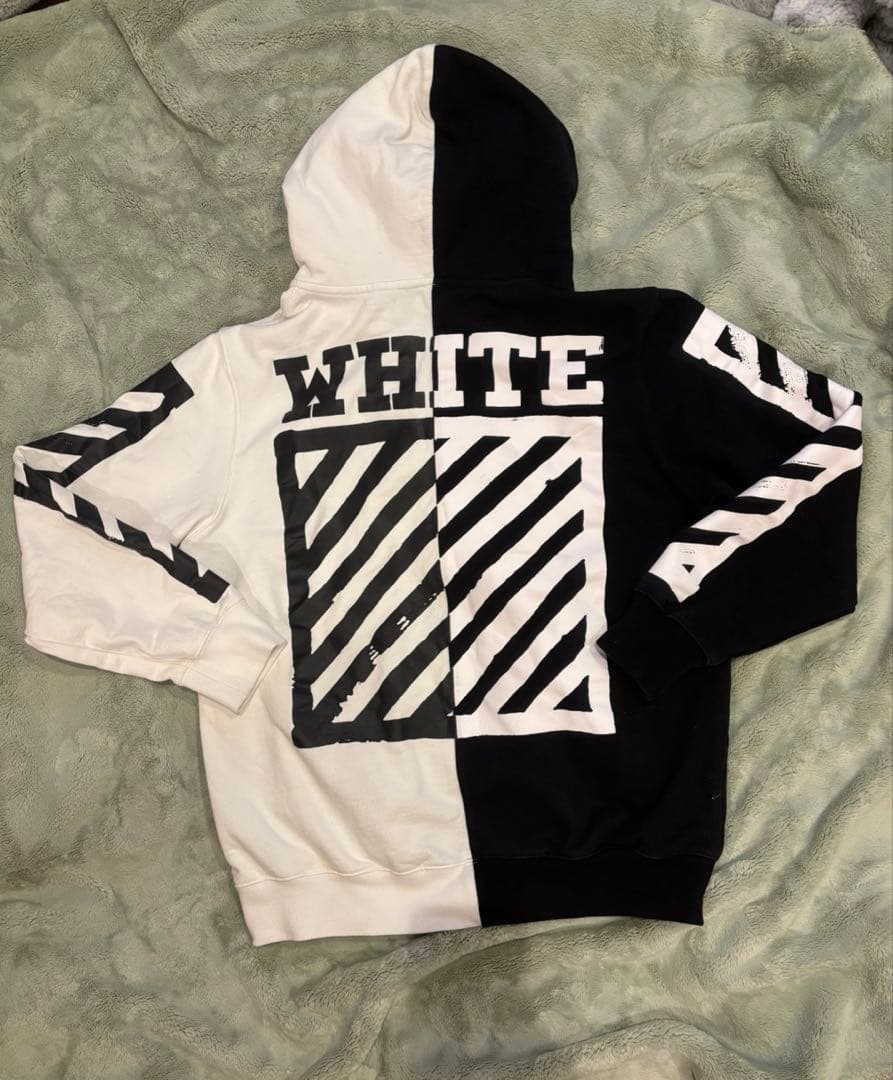 ☆OFF-WHITE/オフホワイト バイカラー ジップアップパーカー/XL