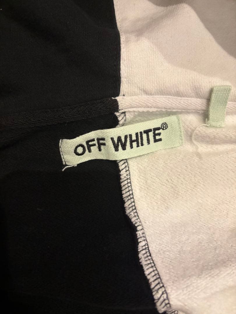 ☆OFF-WHITE/オフホワイト バイカラー ジップアップパーカー/XL