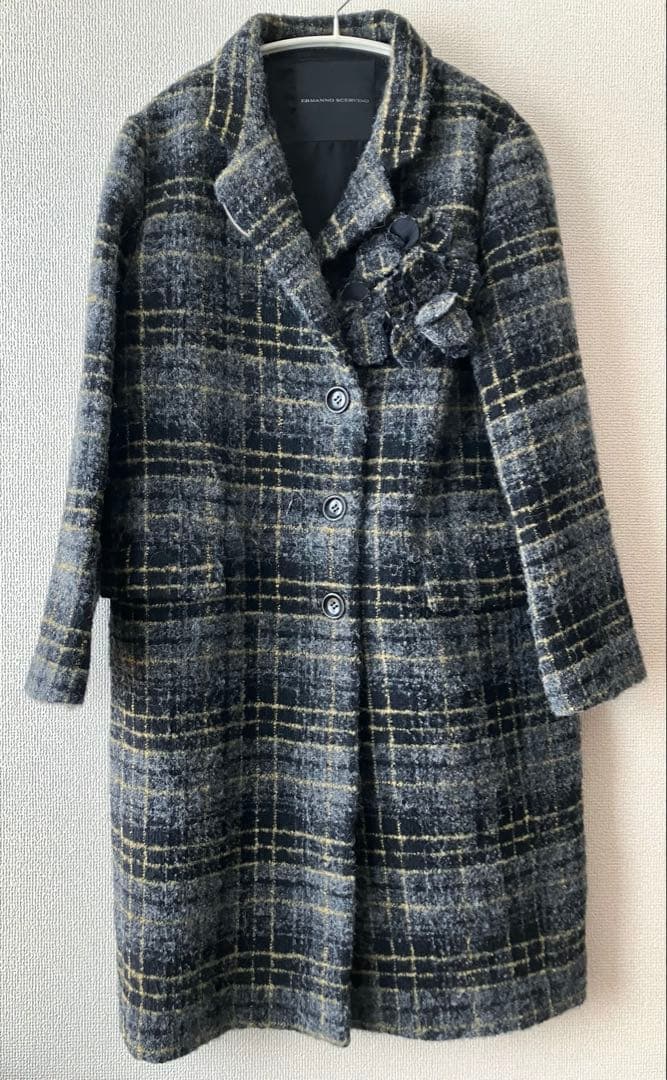 ERMANNO SCERVINO エルマンノ シェルヴィーノ チェック柄コート