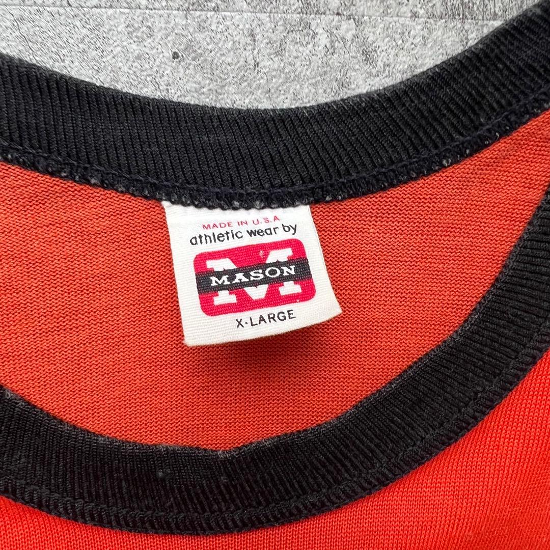 60s MASON フットボールTシャツ USA製 袖裾シングルステッチ