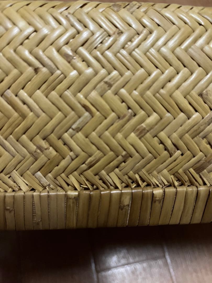 ヴィンテージ　竹行李ボックス　こうり　竹籠　網代　白竹　竹細工　竹工芸　小物入れ